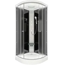SeniorBad Duschkabine Fertigdusche Dusche Komplettkabine D10-03M0-EC 80x80 cm - Schwarz