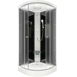 SeniorBad Duschkabine Fertigdusche Dusche Komplettkabine D10-03M0-EC 80x80 cm - Schwarz