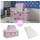 Homestyle4u Hochbett 90 x 200 cm Kiefer lackiert weiß rosa