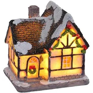 Meindin Weihnachten beleuchtetes Haus,Schreibtischdorf Weihnachtshaus LED-Dekoration | Stimmungsvolle Nachtbeleuchtung, kleines Haus für Schreibtisch, Schrank, Couchtisch, Esstisch, Kamin