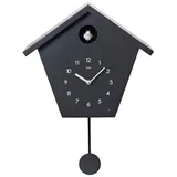 Cuco Clock Wanduhr Kuckucksuhr SCHWARZWALDHAUS, Pendeluhr Wanduhr, Moderne Schwarzwalduhr (25 x 28,5 x 12cm, Pendeluhr mit Nachtruhefunktion, Vogelgezwitscher) schwarz 28.5 cm x 12 cm