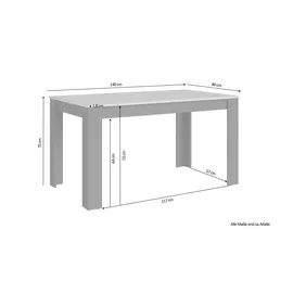 byLIVING Nori 140 x 75 x 80 cm grau