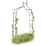 4 x Rankbogen Metall geschwungen 240 cm, royaler Rosenbogen mit Spitze, Rankhilfe und Gartendeko f. Draußen, grün