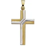 JOBO Kreuzanhänger Anhänger Kreuz, 333 Gold bicolor gelb|goldfarben