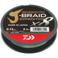 Daiwa J-Braid Expedition X8E, 0,16mm, 9,8kg/21,6lbs, 150m, Dark Green