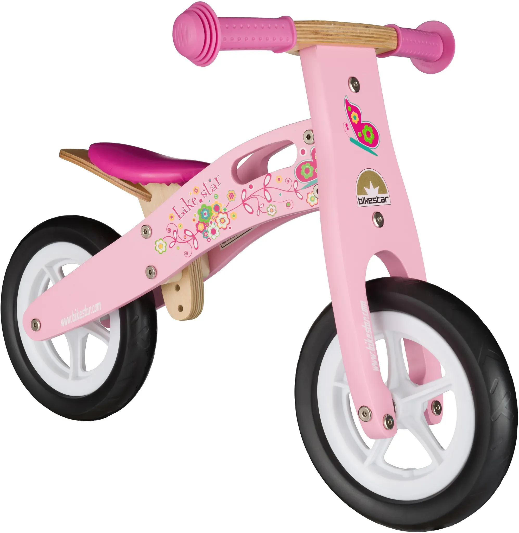 Laufrad BIKESTAR "Holz" Laufräder pink Kinder