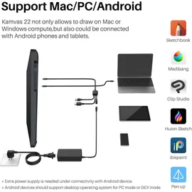 Huion Grafiktablett Huion Kamvas 22 Plus