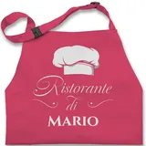 Kinderschürze Schürze Kinder Jungen Mädchen - Pizzaschürze - Ristorante di Name | Geschenk Pizza Zubehör | Pizzabäcker I Pizza Fan - 7-14 Jahre - Pink - personalisiertes mütze personalisierte - 7-13 Jahre