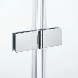 MuCoLa Duschabtrennung Badewannen Badewannenaufsatz ESG Glas Duschtrennwand Badewannenfaltwand Duschwand - 140x130cm