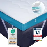 Komfortec Gel Topper 90x200 cm H3/H4, Matratzentopper für Boxspringbett, Oeko-TEX Zertifiziert, 7,5 cm Höhe, Aloe Vera Bezug