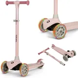lionelo Jessy Premium Dreirad-Kinderroller mit LED-Rädern für Kinder 3 Jahre bis 50 kg, Höhenverstellung und Rutschfester Plattform, Faltbarer Kinderroller. Kinderscooter ab Kleinkind Junge Mädchen