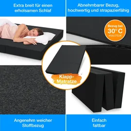 eloneo Klappmatratze 120 x 195 x 15 cm weich Polyester