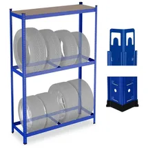 Relaxdays Reifenregal Stahl 8 Reifen Blau