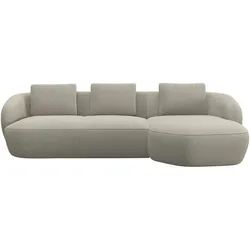 Wohnlandschaft FLEXLUX "Torino, rund, L-Form, Sofa-Ecke mit Recamiere, Longchair-Sofa", beige (natural), B:276cm H:85cm T:146cm, Sofas, Modernes, organisches Sofa-Design, Kaltschaum, Wellenunterfederung