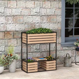 Outsunny Hochbeet 83 x 39 x 100 cm Braun