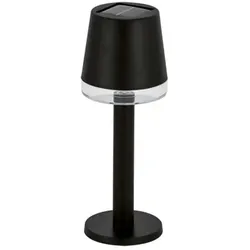 WellHome - Solar-Tischlampe mit warmweißen LED-Leuchten in Schwarz Ø8x21cm