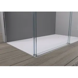 Bernstein Eckdusche Bernstein DX906 flex Schiebetür Soft-Close 8mm Nano Echtglas Chrom 110x90cm