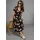 LAURA SCOTT Sommerkleid LAURA SCOTT, Damen, Gr. 36, N-Gr, schwarz, orange, geblümt, Jersey, Obermaterial: 95% Viskose, 5% Elasthan, geblümt, figurumspielend wadenlang, V-Ausschnitt, Kleider Sommerkleid, mit romantischem Blumendruck und Raffung, Midikleid, Topseller