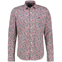 Lerros Langarmhemd für Herren, floral bedruckt - earth Red