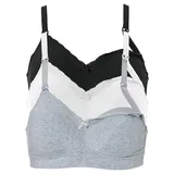 bonprix Still-BH BONPRIX, Damen, Gr. 80, Cup C, schwarz (schwarz, weiß, grau meliert), Obermaterial: 95% Baumwolle, 5% Elasthan. Futter: 100% Baumwolle.