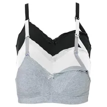 bonprix Still-BH BONPRIX, Damen, Gr. 80, Cup C, schwarz (schwarz, weiß, grau meliert), Obermaterial: 95% Baumwolle, 5% Elasthan. Futter: 100% Baumwolle.
