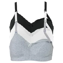 bonprix Still-BH BONPRIX, Damen, Gr. 80, Cup C, schwarz (schwarz, weiß, grau meliert), Obermaterial: 95% Baumwolle, 5% Elasthan. Futter: 100% Baumwolle.