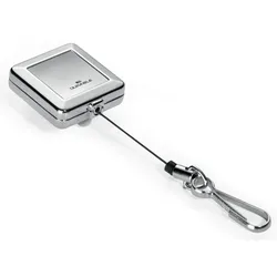 Durable Aufrollmechanismus quadratisch Druckknopfschlaufe 80cm silber Packung mit 5 Stück