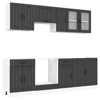 vidaXL Küchenschrank-Set Kalmar 8-tlg. Schwarz