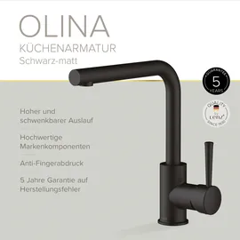 Lenz Olina Küchenarmatur Schwarz matt