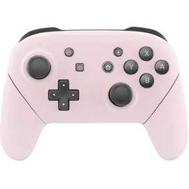 ExtremeRate Griff Hülle Set für Switch Pro Controller, Matt DIY-Ersatz Front Case/Rücken Gehäuse&Handgriff Grips Shell Zubehör für Nintendo Switch Pro Controller-Pink