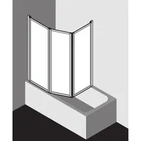 Kermi Vario 2000 Faltwand 2-/1-flügelig V2TS2080141UK 79-81,3x140cm, silber mattgl., ESG SR Opaco