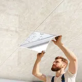 Deckenplatten Selbstklebend Selbstklebende Styropor-Deckenleiste, 5, 10, 20, 30, 40, 50 Stück, Dekor, Abgehängte Deckenplatten, Deckenabdeckungen, Risse und Flecken für Das Home Office(C,30pcs)