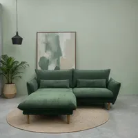 DOMO collection Eckcouch Polyester L-förmig 2-Sitzer Grün