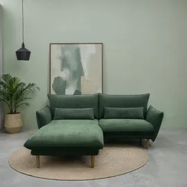 DOMO collection Eckcouch Polyester L-förmig 2-Sitzer Grün
