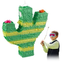 Relaxdays Kaktus Piñata gelb/grün/pink