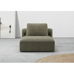 1,5-Sitzer RAUM.ID "Cushid", grün (oliv), B:107cm H:62cm T:109cm, 100% Polyester, Sofas, Einzelmodul, auch separat stellbar