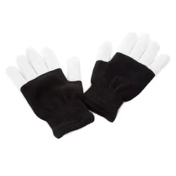 HQ Power LED-Handschuhe, schwarz/weiß