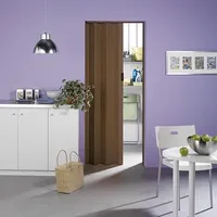 Falttür Schiebetür Lamellentür Nischentür aus Kunststoff Faltwand 84x205cm (Modell 1 nussbaum)