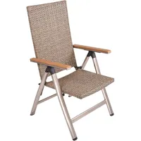 Polyrattan Hochlehner Florence Gartenstuhl Klappstuhl Sessel Gartensessel braun