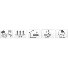 ECD Germany LED Cluster Lichterkette 8,5m 1152 LEDs Warmweiß Timer 8Modi