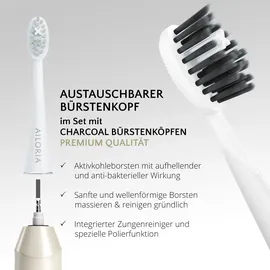 AILORIA SHINE BRIGHT Set Coconut + Aufsteckbürsten Charcoal 6 St.
