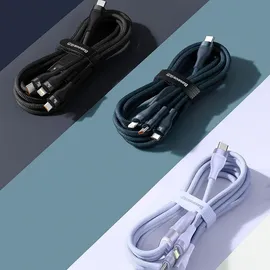 Baseus USB-C auf Micro USB + Lightning 1,5 m Schwarz