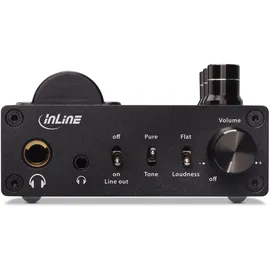InLine AmpUSB-EQ, Hi-Res DSD Kopfhörer-Röhrenverstärker+ Equalizer, USB DAC