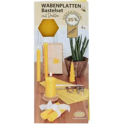 Steinhart Kerzen Wabenplatten Bienenwachs Bastelset mit Docht, 4er-Pack