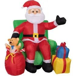 KOOPMAN aufblasbarer Weihnachtsmann XXL im Sessel mit Geschenken und Sack
