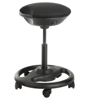 Songmics Drehhocker OSC06BK, Stoff, mit Rollen, schwarz