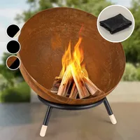 Blumfeldt Feuerschale, Outdoor Feuerstelle mit 3-Beinbein Standfuß, Kippbare Feuerschalen für den Garten & Balkon, Camping Feuerschale Groß, Gartenfeuerschale Wetterfest, Feuerschalen 50x75x50 cm