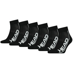 HEAD Unisex Crew Socken, 6er Pack - PERFORMANCE QUARTER ECOM, Mesh, Logo Schwarz 35-38