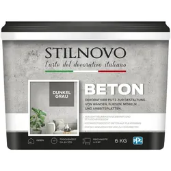 STILNOVO Beton, 6 kg für ca 5 m2, Dunkelgrau, Echt-Beton-Charakter, Pulverspachtel