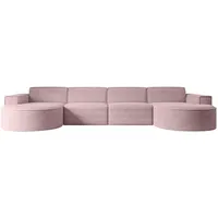 altdecor Wohnlandschaft Rosa, Textil, 3-Sitzer, U-Form 384x78x165 cm, Wohnzimmer, Sofas - Couches, Wohnlandschaften, Wohnlandschaften in U-Form